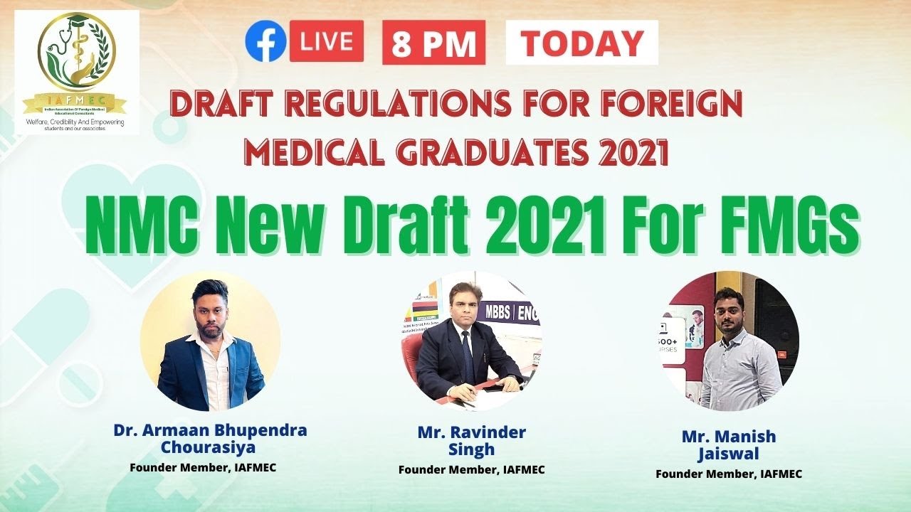 NMC Draft 2021 For FMGs | Draft Regulations for Foreign Medical Graduates 2021 | IAFMEC