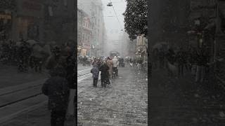 first snow on new year 1st day in Istanbul #shorts #shortvideo #travel #snow #istanbul