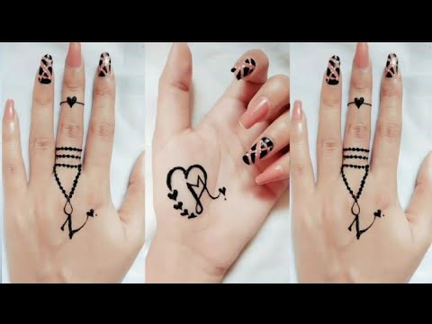 Mehndi || Mehndi Design For English Latter 'V' & 'M'.. - YouTube