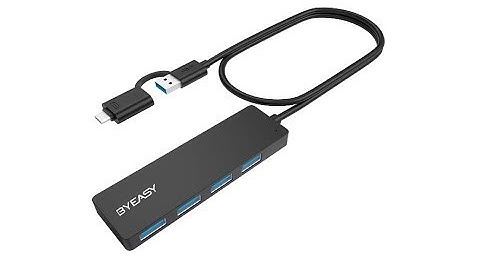 BYEASY USB Hub, USB C Hub to USB 3.0 Hub with 4 Ports and 2 ft Extended Cable