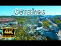 Gteborg 4k  sweden  by drone  scenic relaxation with city sounds