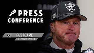 Head coach jon gruden addresses the media following week 13 matchup
against kansas city chiefs at arrowhead stadium. visit
https://www.raiders.com fo...