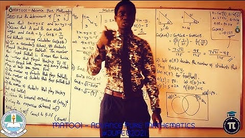 JUPEB 2021 Mathematics Prep - Advance Pure Mathematics (MAT001) 2020 Past Question Solved | IJMB2021