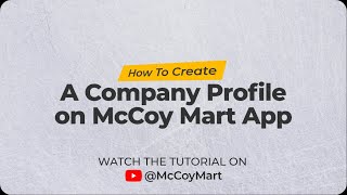 How to create company profile on McCoy Mart App & avail benefits. #contractor #Builder screenshot 2