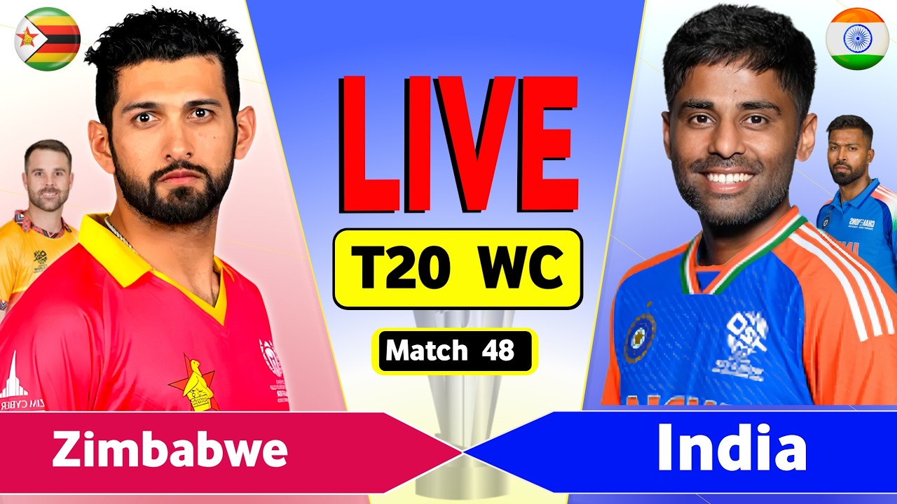 IND vs ZIM Live Match Today: 48th Match T20 World Cup | India vs Zimbabwe Live Cricket Score