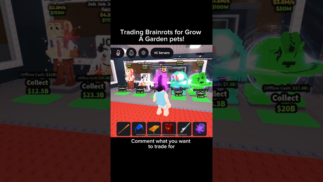 Trading Brainrots for Grow A Garden pets!!🔥