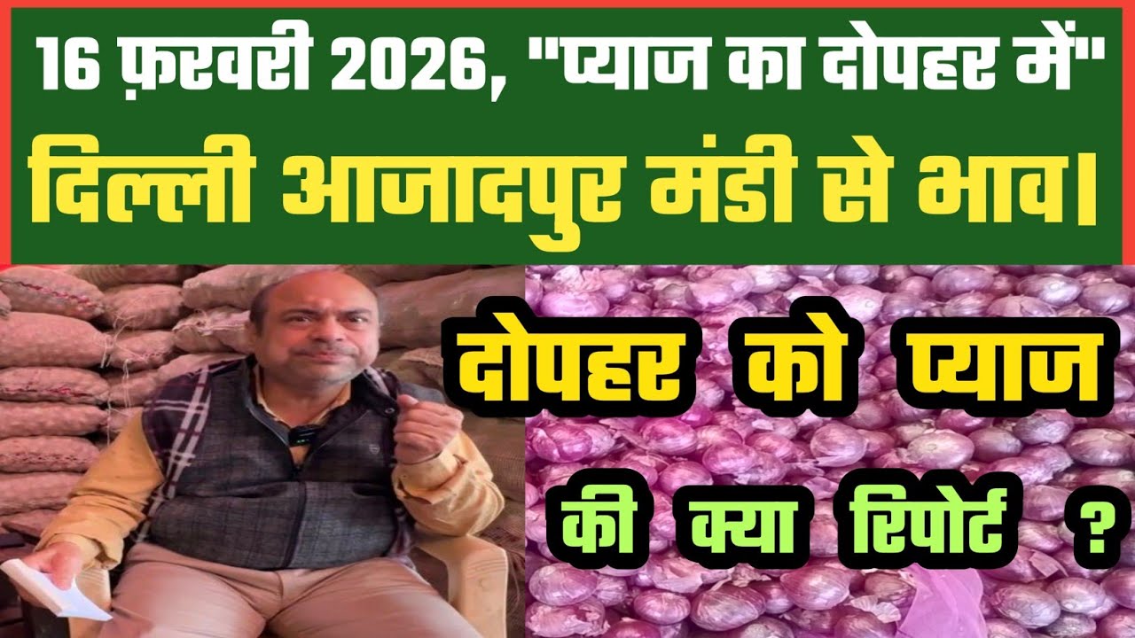 आज दोपहर में बाजार कैसे Azadpur Delhi Mandi Today में 16-02-2026 के Onion Price DMT TV