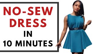 HOW TO MAKE A CIRCLE DRESS WITHOUT SEWING | NO-SEW