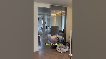 New Design Hidden Track Slide Doors Set Invisible Rail Mirror Glass Sliding Ghost Door System
