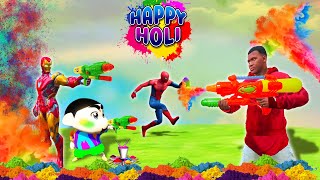 SHINCHAN AND FRANKLIN PLAYING HOLI with IRONMAN in GTA 5! 😂😂