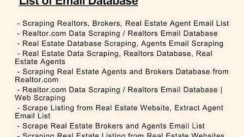 Scraping Realtors,Brokers, Real Estate Agent Email List - Data Scraping Services