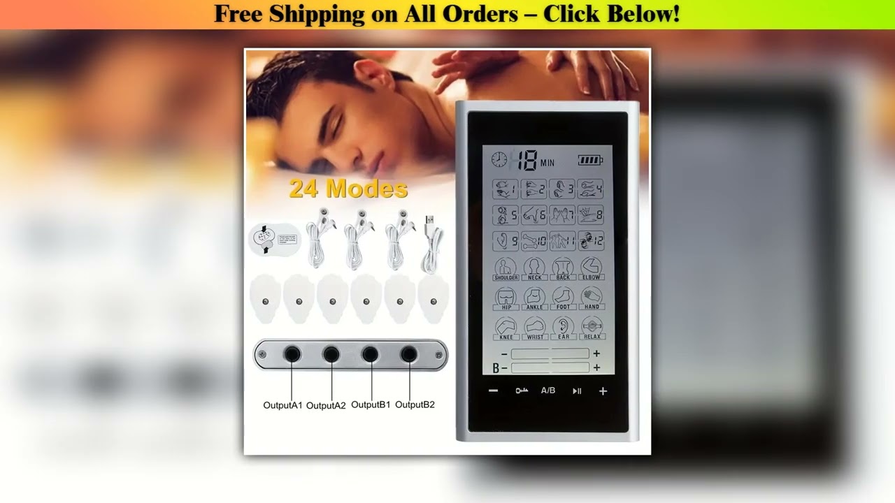 Tens Muscle Stimulator 24-Mode Electric EMS Acupuncture Body Massage Digital Therapy Slimming