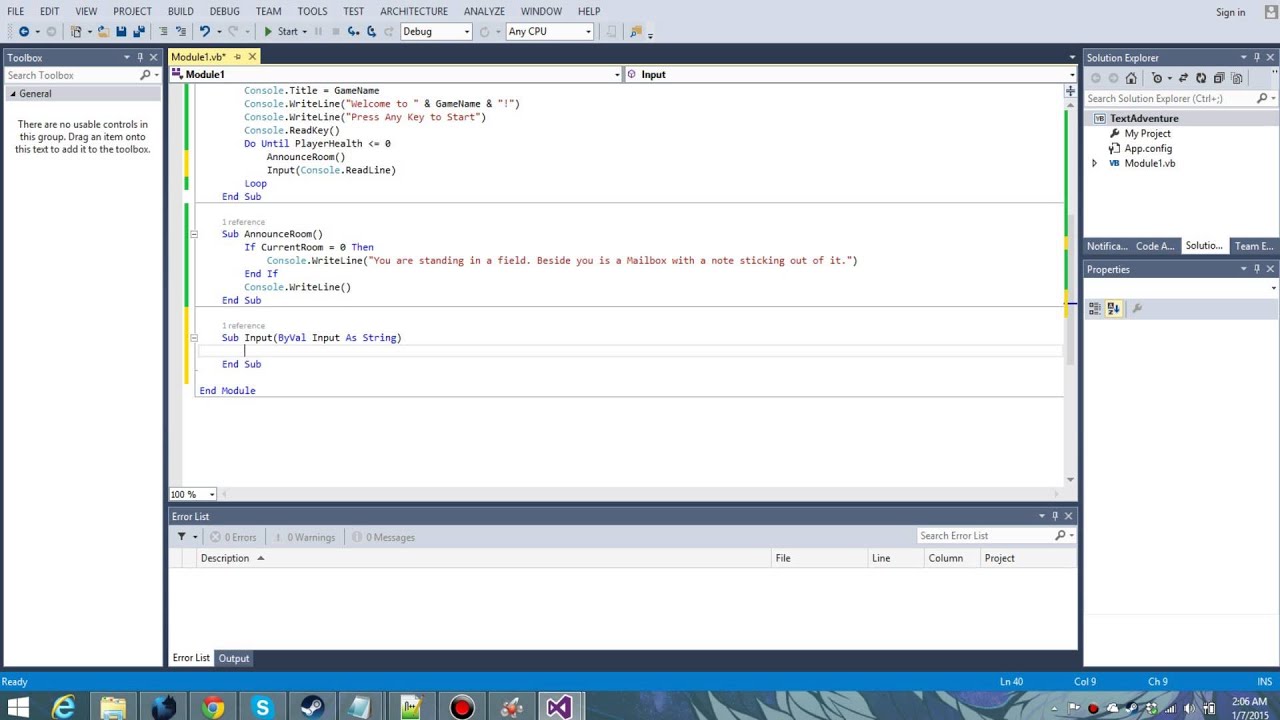 Writing a Text Adventure in Visual Basic EP.1 - YouTube