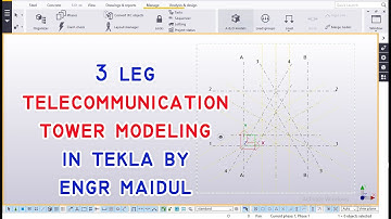 3 leg telecommunication tower modeling in tekla || part-1 || grid setting || teklabd