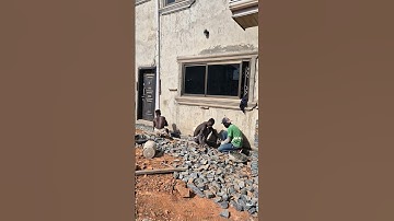 installation of natural stone cladding #foryou building in Ghana 🇬🇭 WhatsApp