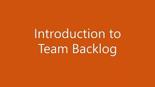 Octane: Introduction To Team Backlog v1.0