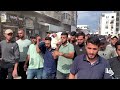 وداع وتشييع الشهيد عبيدة مرتجى بعد ارتقائه في غارة إسرائيلية استهدفت مواطنين في حي النصر بمدينة غزة