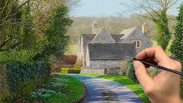 Painting a Hyper-Realistic English Landscape | Timelapse