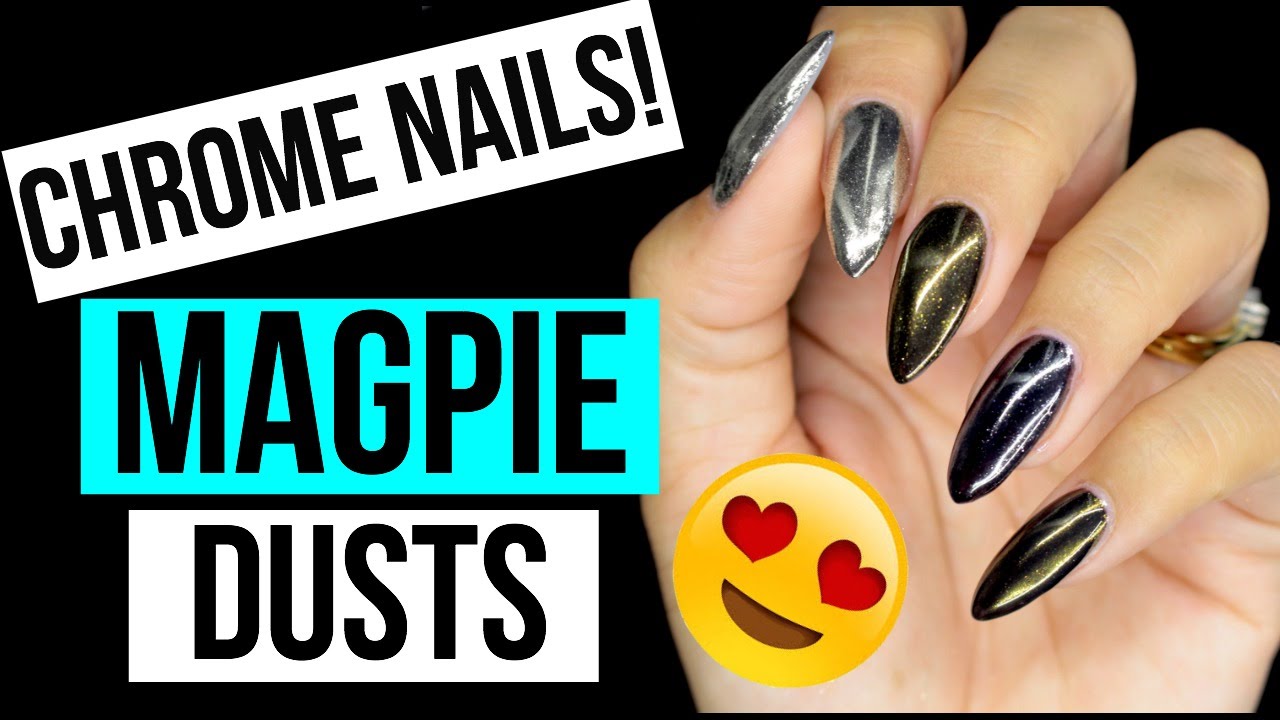 Chrome Mirror Metallic Nails Using Magpie Dusts Pigment Chrome Mirror Metallic Nails Using Magpie Dusts Pigment Powder You