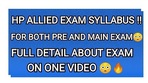 HP ALLIED EXAM SYLLABUS!🔥😳 hp allied exam preparation 2022 hp pre exam syllabus ! hp main syllabus .
