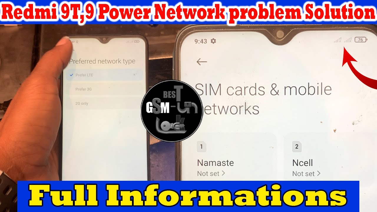 Redmi 9T, 9 Power Network problem Solution 2G/ 3G/4G network problem 100% Done