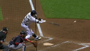 CLE@MIL: C. Gomez hits a ground-ball RBI single