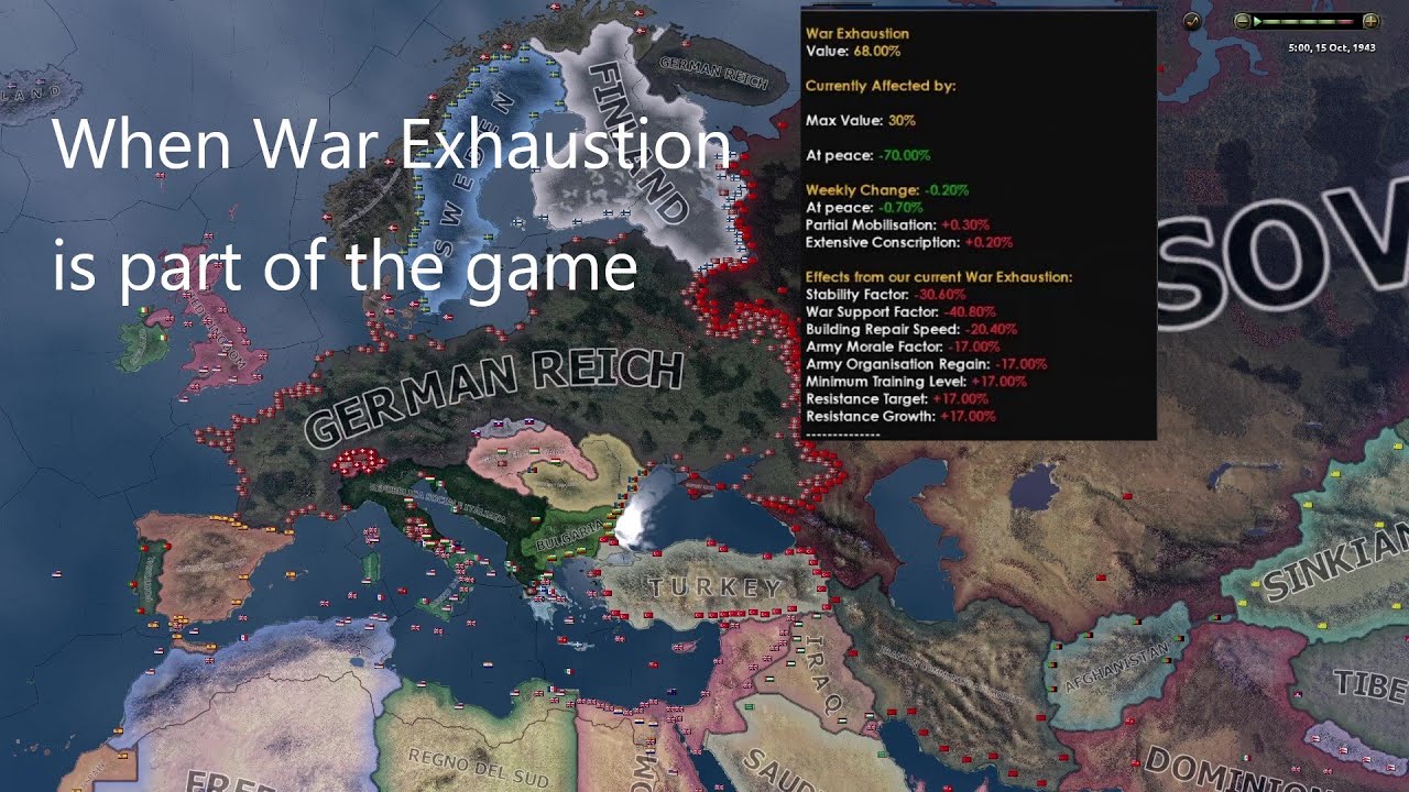 When war exhaustion mechanics is added Hoi4 Timelapse YouTube