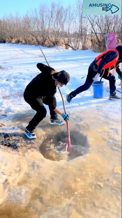Easy fishing in winter from ice hole