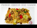 Fideos Chinos con carne y vegetales.  Chow Mein