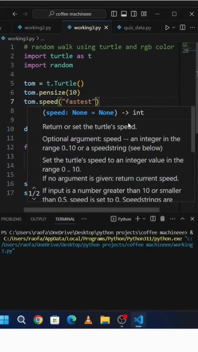 Random walk in python using turtle #coding #turtle #python #shorts # ...