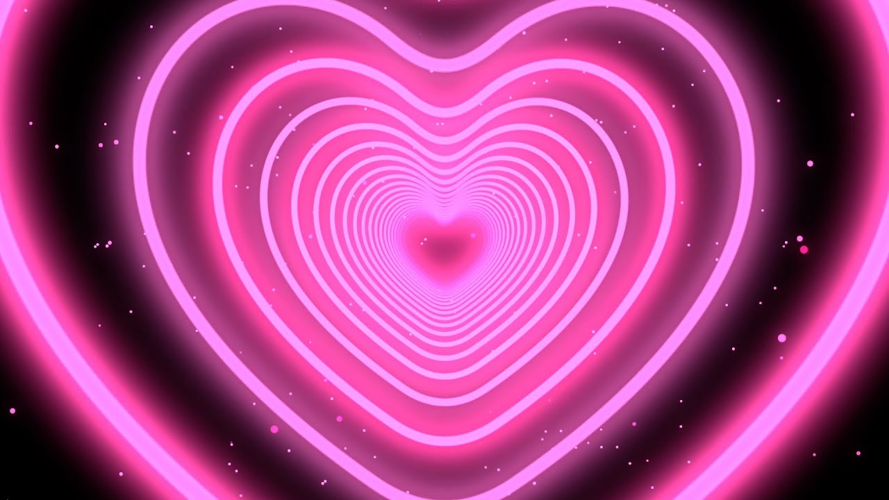 Neon Lights Heart Motion Background💖Pink Heart Background | Background For Valentines Day