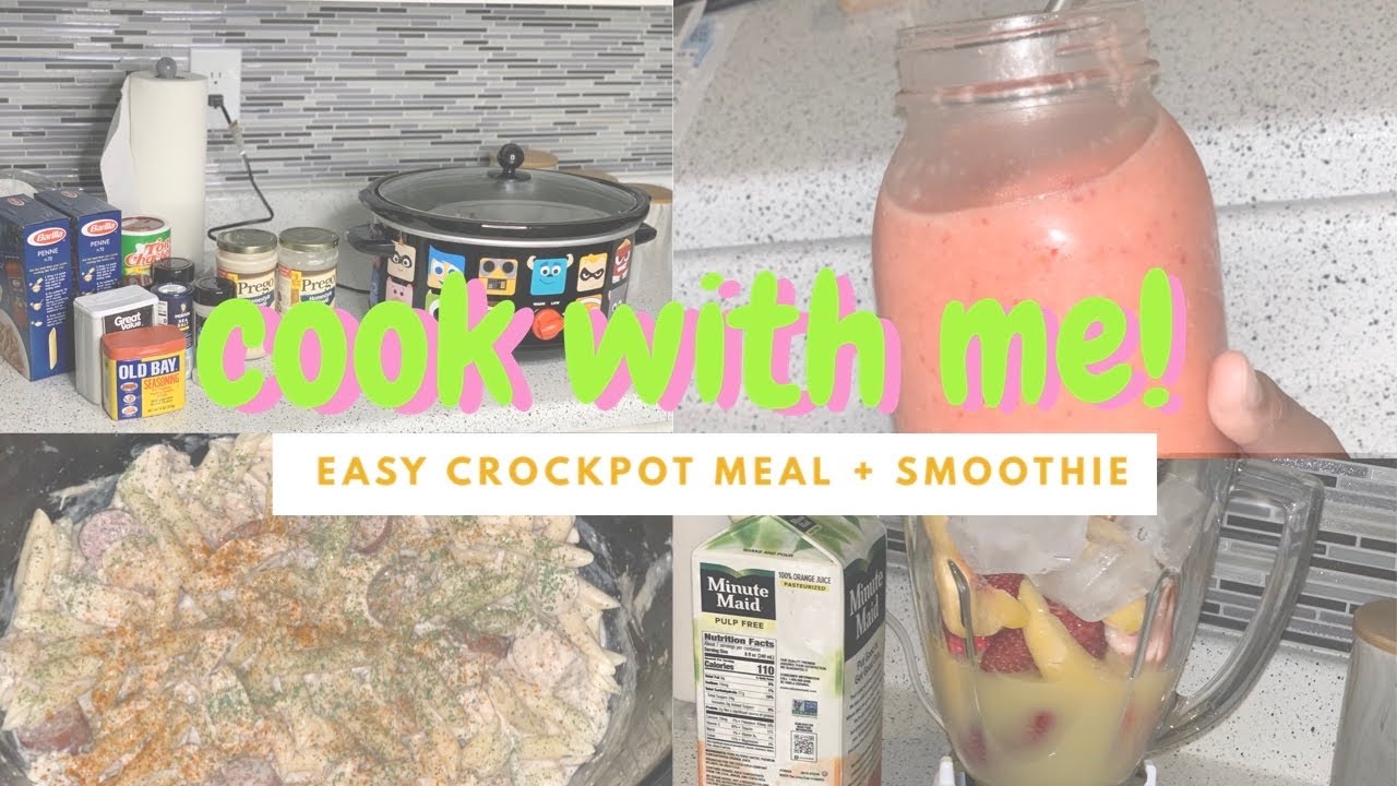 COOK #WithMe | EASY CROCKPOT MEAL | SMOOTHIE RECIPE | COZY CO - YouTube