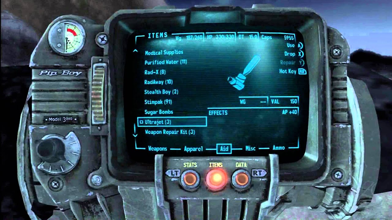 Fallout New Vegas Unique Weapon Mercy Grenade Machine Gun.