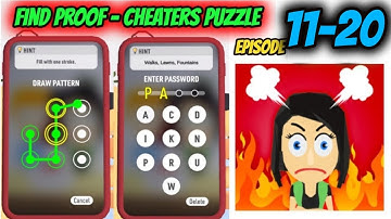 How to Solve Find Proof - Cheaters puzzle Game Episode From 11 - 20  | By FTY | game of puzzle