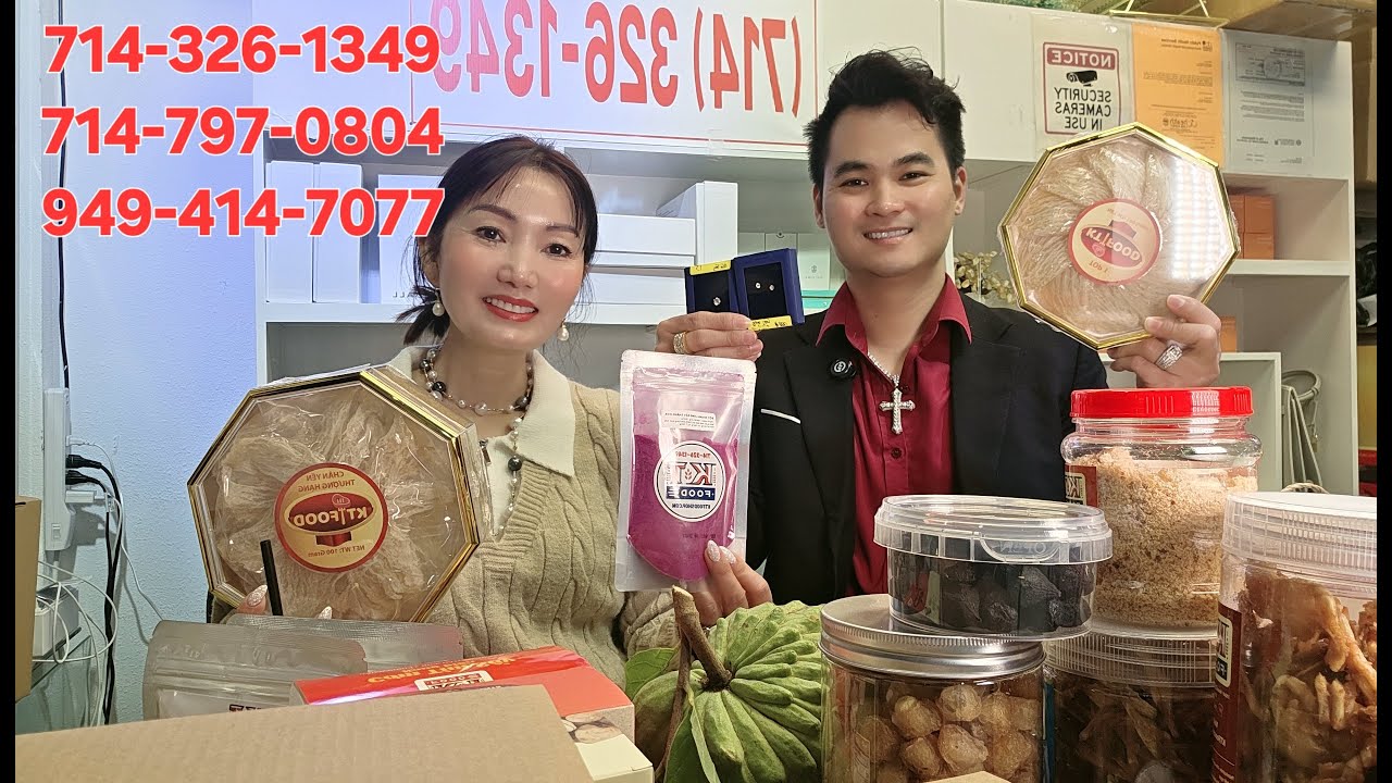 Nhiều Mặt Hàng Mới Về, Xá Bấu Rim, Hộp Quà Tết Bánh Tét Chưng, Trà Kim Quất Chanh Dây 714-326-1349