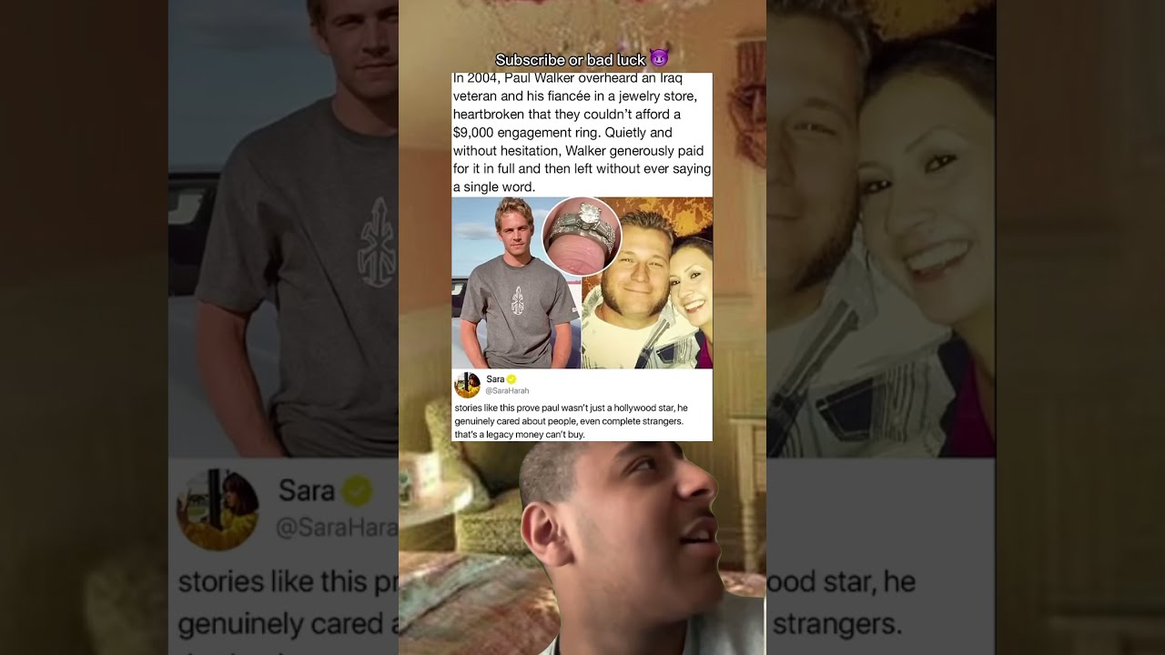 In 2004 Paul Walker Overheard An Iraq Veteran And His Fianc E A Jewelry Store Heartbroken