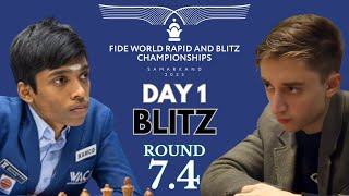 R Praggnanandhaa vs Daniil Dubov | World Blitz Championship 2023 | Round 7.4