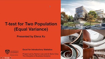 [Excel for Introductory Statistics] Chapter 7 - Episode 4 - T-test for two means (equal variance)