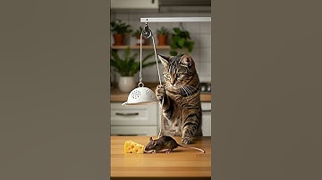 Shocking! 😱😱The cat sets a trap and waits in silence やばすぎ！猫は罠を仕掛けて静かに待っている🐭🔥 #shorts #tabbycat #trap