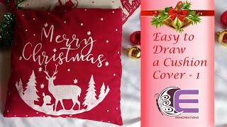 Hand painted Christmas Cushion Cover