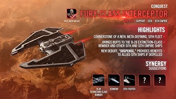 NEW Ship Inbound: Fury-Class Interceptor! | Part One of a New Sith Meta! | Conquest Reward (BOOO!)