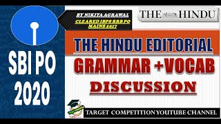 SBI PO 2020 The Hindu Editorial | English lesson for SBI PO 2020 | #TargetSBIPO2020 | #sbipo2020