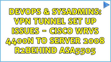 DevOps & SysAdmins: VPN Tunnel set up Issues - Cisco WRVS 4400N to Server 2008 R2behind ASA5505