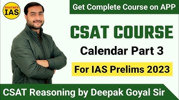 CSAT Reasoning: Calendar Part 3 | CSAT Course for Prelims 2022