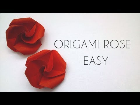 How to Make Easy Origami Rose in Bloom (Folding Instruction)