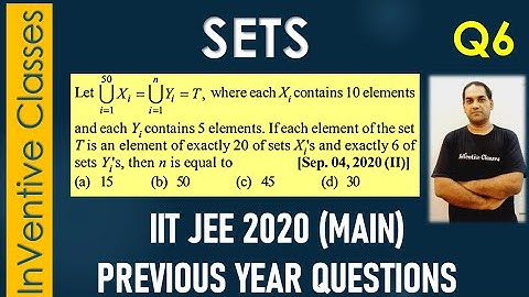 SETS PREVIOUS YEAR QUESTION IIT JEE | CLASS 11 JEE MAIN PREVIOUS YEAR CHAPTERWISE
