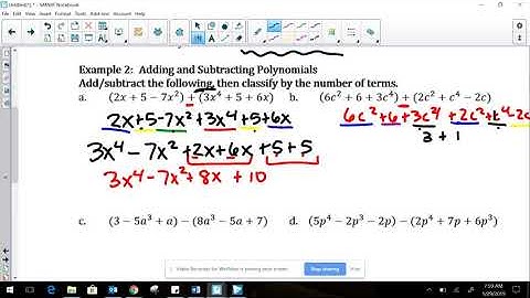 Unit 7  - 1 Adding Subtracting Polynomials