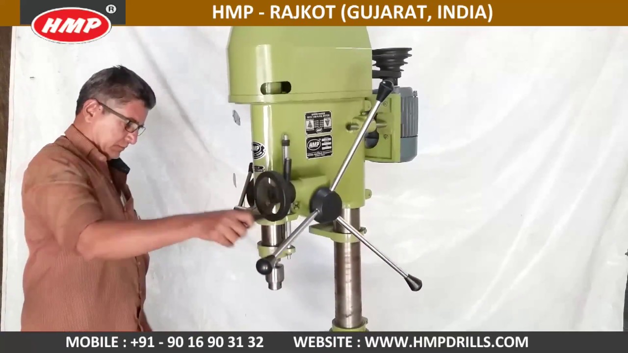 25 MM Round Model 250 mm 10" Inch Pillar Drilling Machines Manufacturer | HMP-20