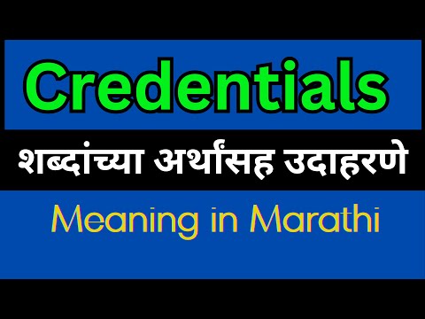Valid Credentials Meaning In Marathi With Example