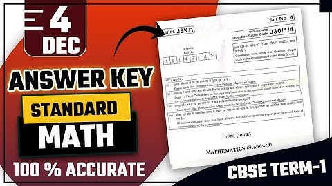 😳cbse class 10 maths (standard) answer key (4 December 2021) term 1 Exam | 100% accurate answers